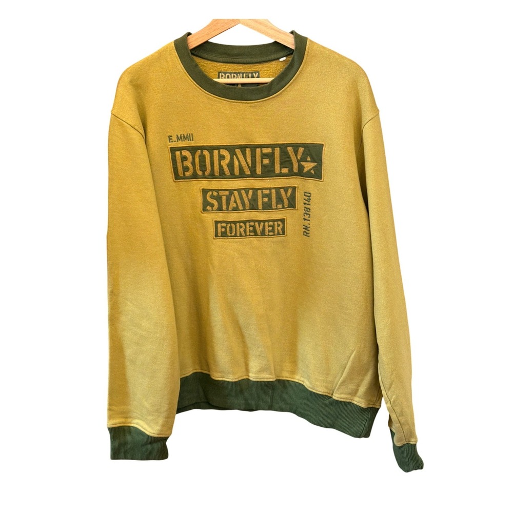 Born Fly Men's Graphic Sweatshirt Streetwear Urban Hip Hop Gorpcore Fall Skater